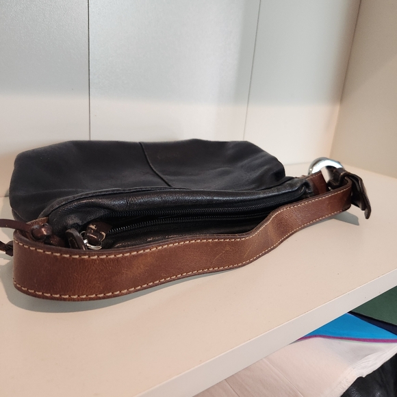 Vtg El Portal black and brown leather shoulder bag - Picture 9 of 12